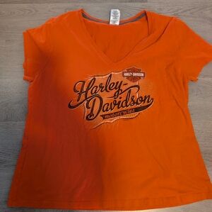 Harley Davidson Shirt Women's Motorcycle Hawkeye Coralville Iowa Biker Shirt